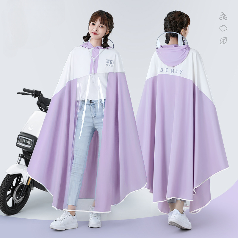 Cycling Gear Rain - แบบพกพาเสื้อกันฝนจักรยานแฟชั่นโปร่งใสขนาดใหญ่ Brim เสื้อกันฝนสกู๊ตเตอร์ไฟฟ้ารถจักรยานยนต์ Rain Coat อุปกรณ์ขี่จักรยาน