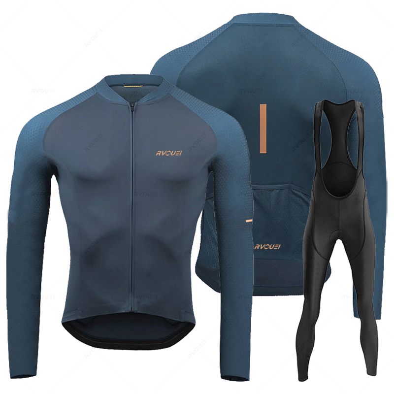 Cycling Gear Clothing - Rvouei Breathable แขนยาวขี่จักรยาน JERSEY ชุดกางเกง Ropa