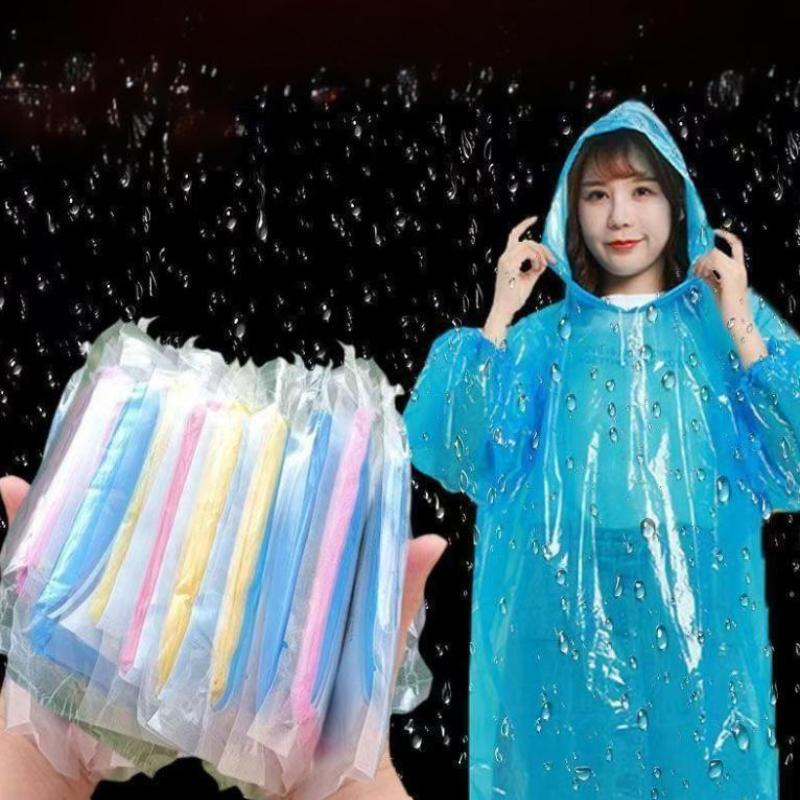 Cycling Gear Rain - 5 ชิ้น/เซ็ตเสื้อกันฝนแบบใช้แล้วทิ้งแบบพกพาเสื้อกันฝนฉุกเฉินสำหรับเดินป่าท่องเที่ยวตั้งแคมป์ขี่จักรยานอุปกรณ์กลางแจ้งขนาดกะทัดรัดทนทาน