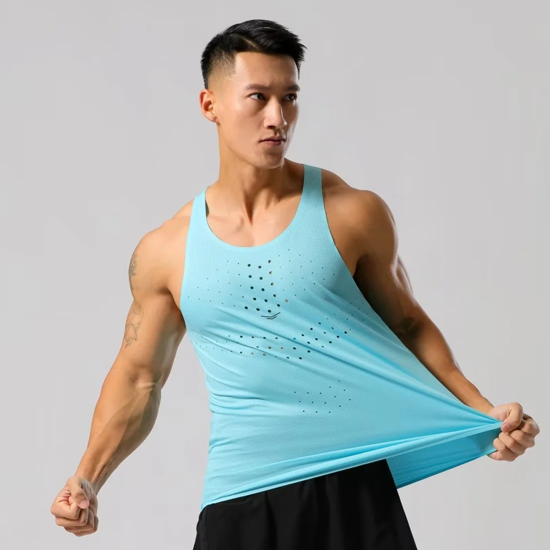 Cycling Gear Clothing - เสื้อกั๊กวิ่งน้ำหนักเบาสำหรับผู้ชาย เสื้อวิ่งมาราธอน เสื้อกีฬากลางแจ้ง ปั่นจักรยาน ฟิตเนส เสื้อไม่มีแขน