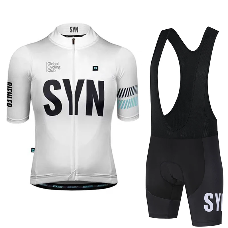 Cycling Gear Clothing - ชุดจักรยานผู้ชาย SYN สำหรับฤดูร้อน เสื้อปั่นจักรยานแบบสปอร์ต กางเกงปั่นจักรยานแบบมีสายรัดเอว ชุดปั่นจักรยาน