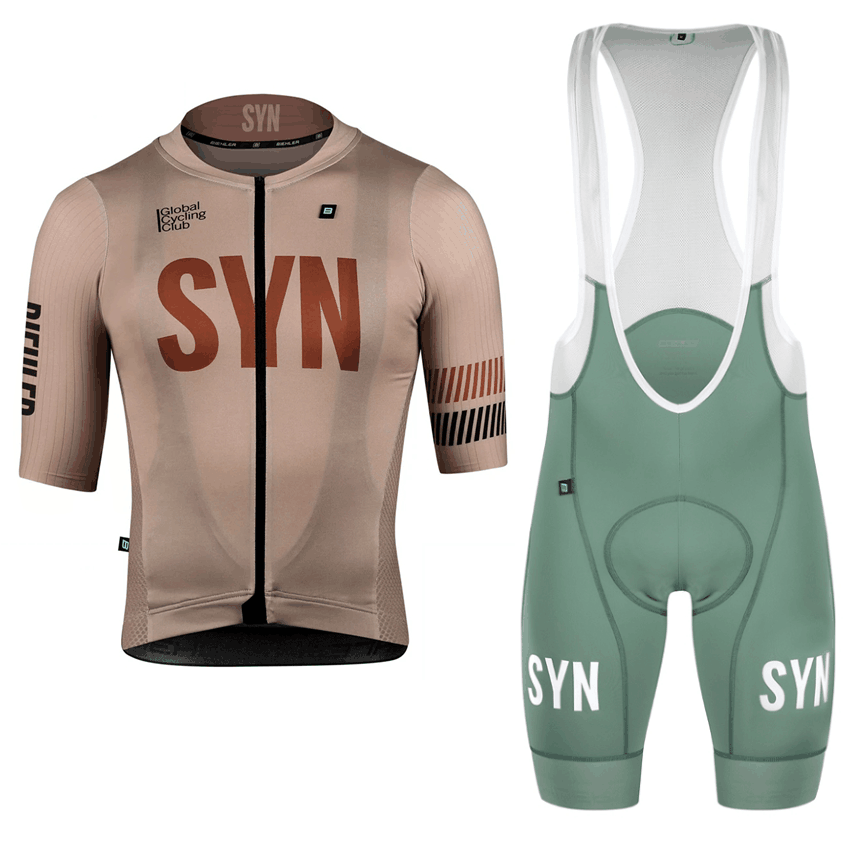Cycling Gear Clothing - เสื้อผ้าขี่จักรยานผู้ชายแขนสั้นกางเกงขาสั้นเสื้อเจอร์ซีย์นักปั่นและกันการกระแทกผ้านุ่มคุณภาพสูงเบาะนั่ง