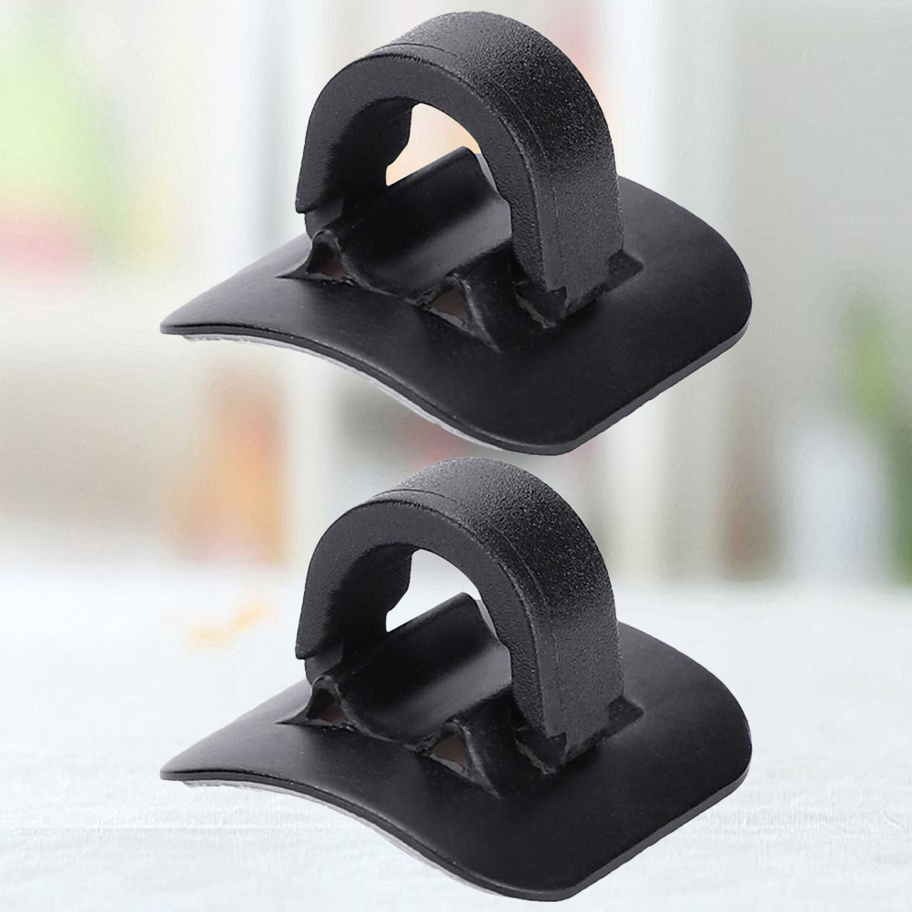 Cycling Gear Black - คลิปหนีบสายเบรกจักรยาน 2 ชิ้น สีดำ อลูมิเนียมอัลลอยด์ สำหรับจัดระเบียบสายเบรกและเกียร์จักรยานเสือภูเขา