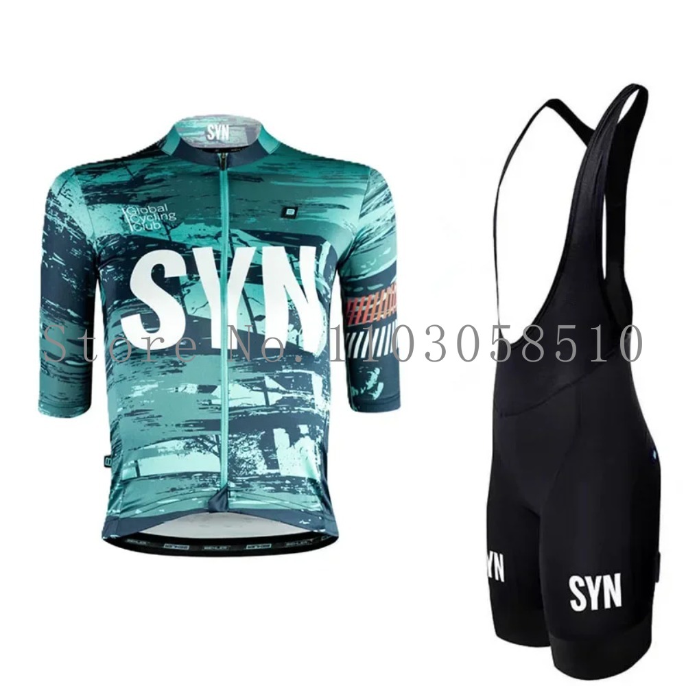 Cycling Gear Clothing - ชุดจักรยานผู้ชาย SYN Jersey พร้อมแผ่นรองกันกระแทก ชุดปั่นจักรยานเสือหมอบ เสื้อแจ็คเก็ตขาสั้น