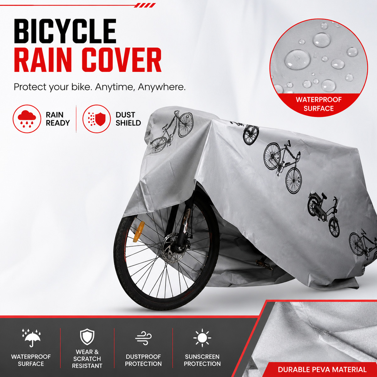 PINMOAP ผ้าคลุมจักรยานกันฝนอเน - Cycling Gear Rain บทวิจารณ์และราคา