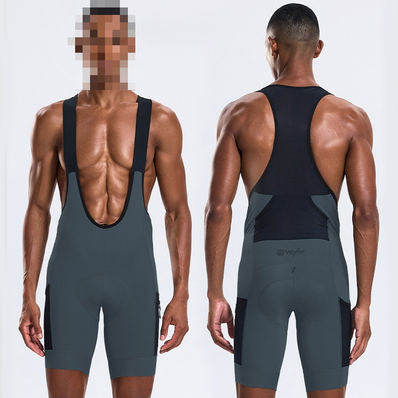 กางเกงปั่นจักรยานสีเทา-น้ำเงิน - Cycling Gear Black บทวิจารณ์และราคา